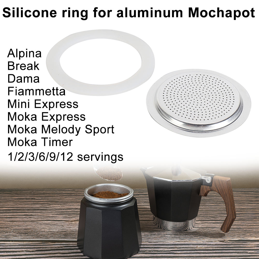 Moka Pot Stove - 1 zestaw gumowych uszczelek z filtrem