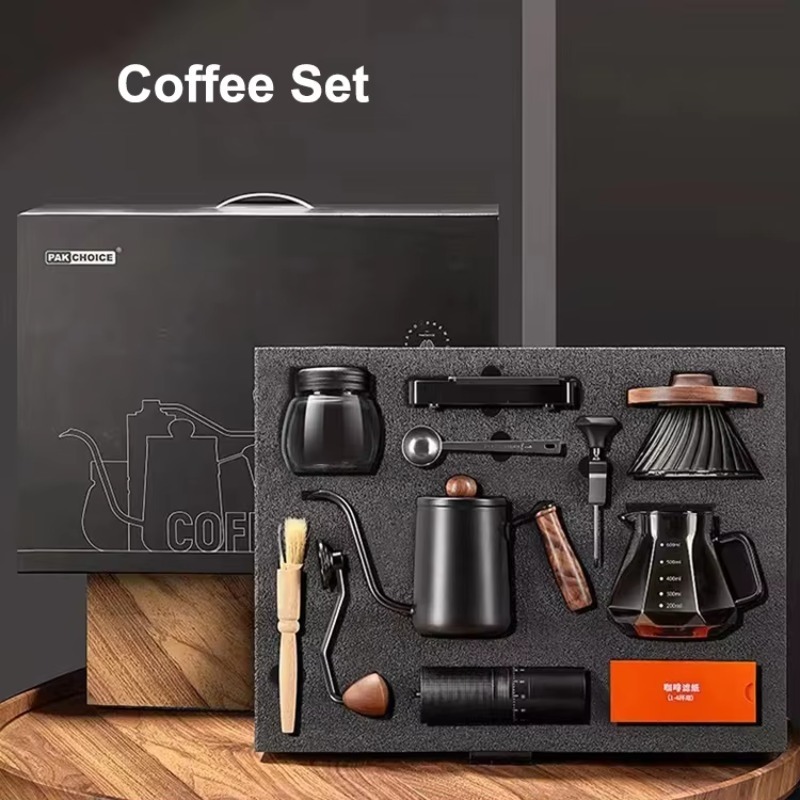 Coffee Tea And Sugar Set - 10-częściowy Zestaw Podróżny do Kawy: Ręczny