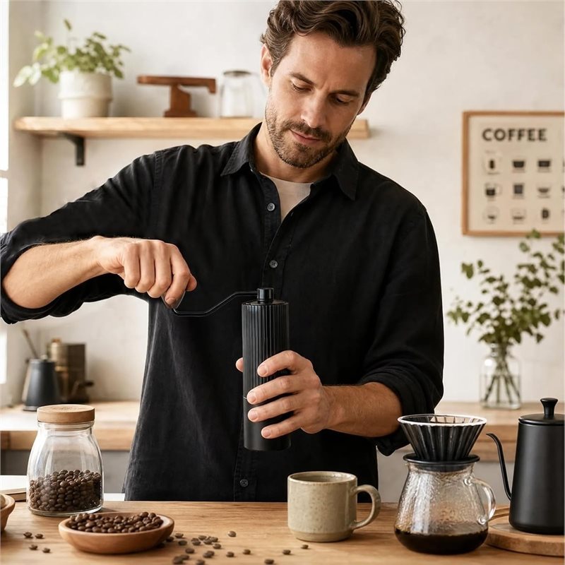 Ręczny młynek do kawy B23B, 7- – Burr Hand Grinder recenzja i cena
