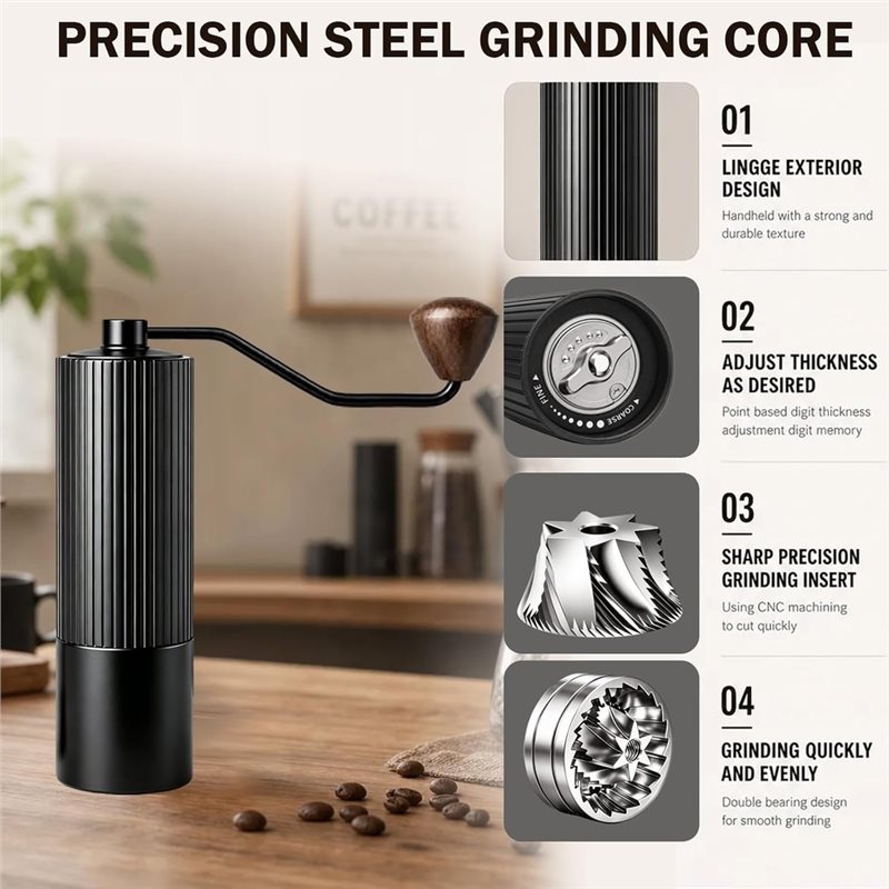 Ręczny młynek do kawy B23B, 7- – Burr Hand Grinder recenzja i cena