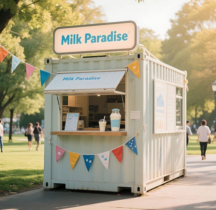 Przenośna kawiarnia w kontener – Coffee Tea With Milk recenzja i cena