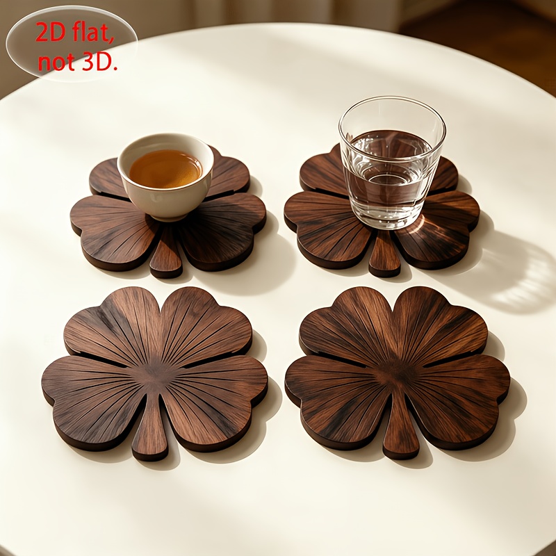 4 sztuki płaskich drewnianych  – Coffee Tea And Sugar Set recenzja i cena